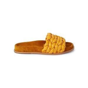 Chlo� 'Kacey' Orange Braided Leather Slides Size 9